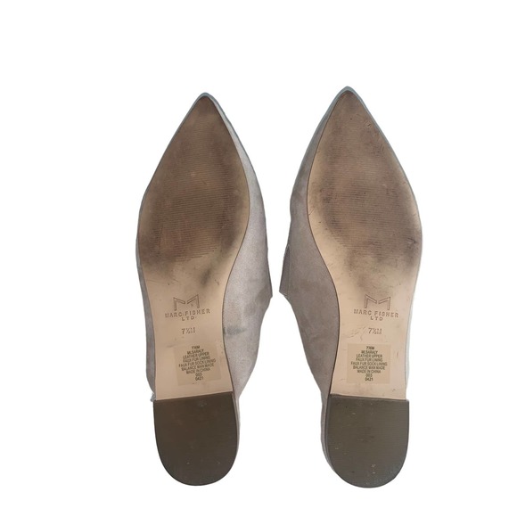 Marc Fisher Suede Saraly Faux Fur Lined Mules Sz. 7.5 - Picture 5 of 5